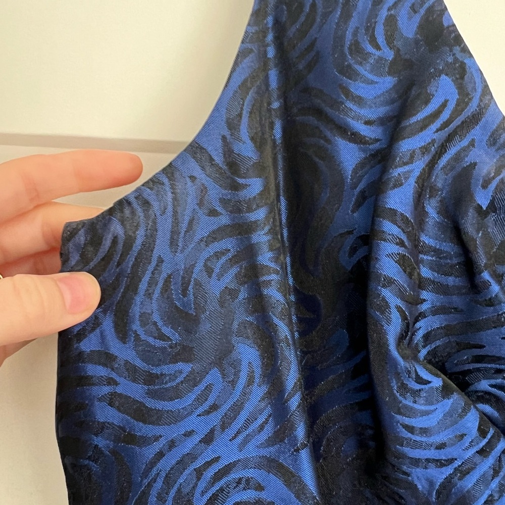 Blue V-Neck Cocktail Dress - Picture 11 of 14